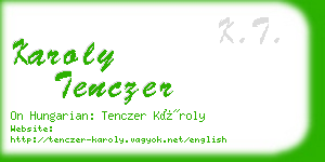 karoly tenczer business card